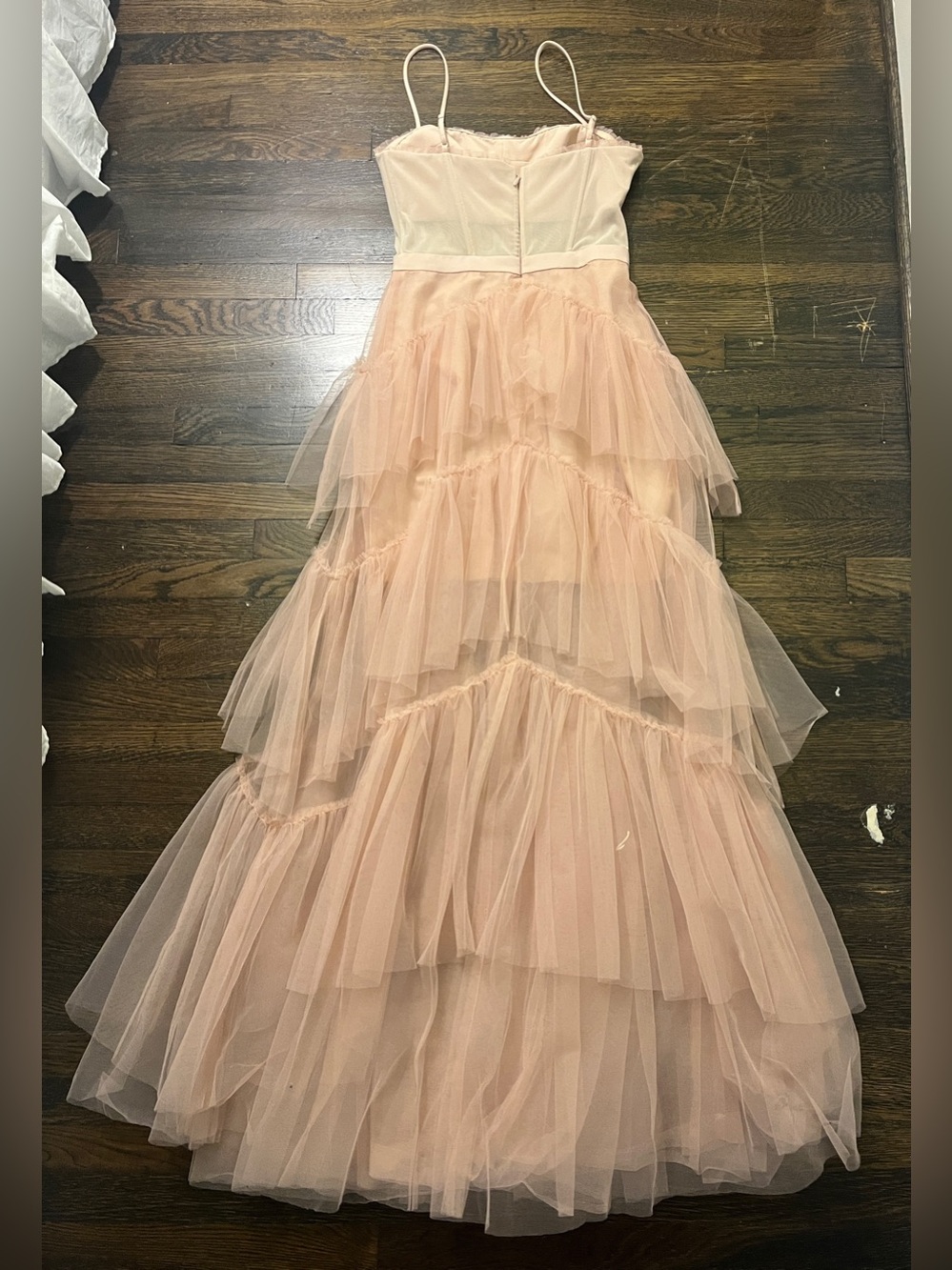 BCBGMaxAzria Blush Pink Tiered Tulle Gown - Picture 2 of 2